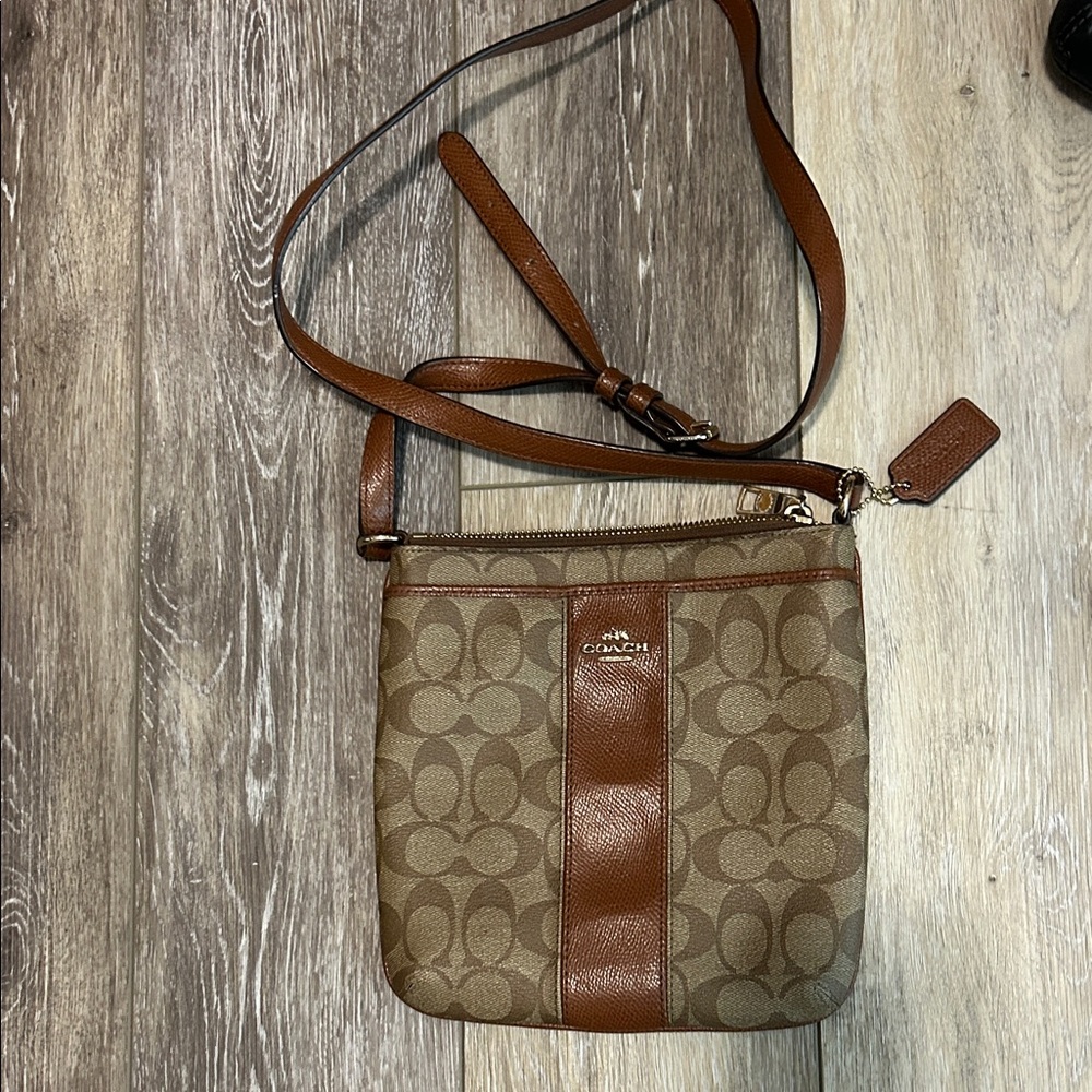 Coach Brown and Tan Crossbody Bag